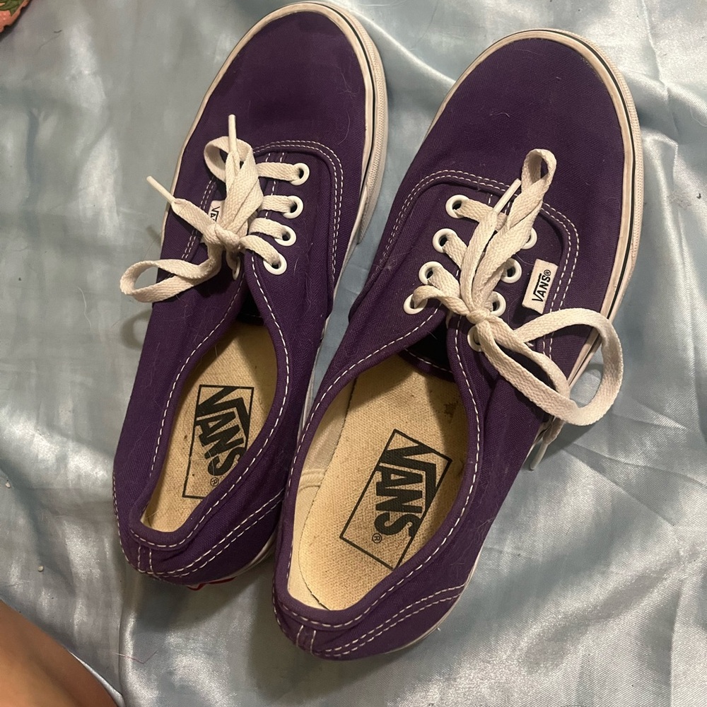 purple low top old school vans